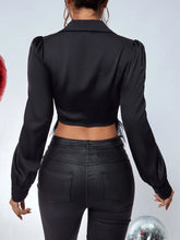 SXY Twist Front Fringe Hem Shirt